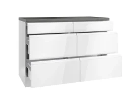 Held Küchen Unterschrank Gera 120 cm Weiß/Beton