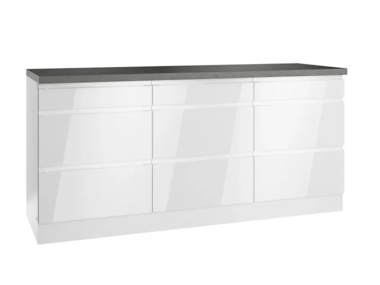 Held Küchen Unterschrank Gera 180 cm Weiß/Beton