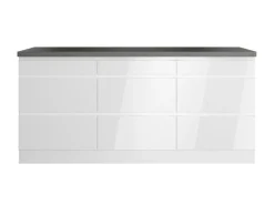 Held Küchen Unterschrank Gera 180 cm Weiß/Beton