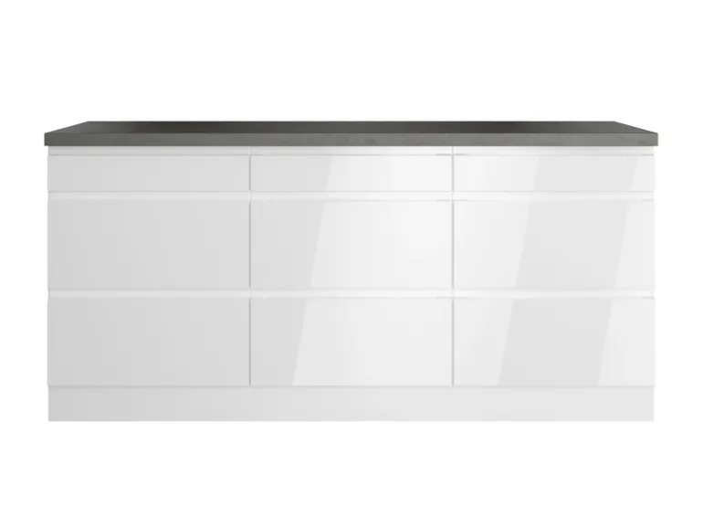 Held Küchen Unterschrank Gera 180 cm Weiß/Beton