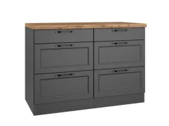 Held Küchen Unterschrank Kempten 120 cm Grau/Graphit