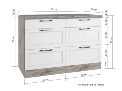 Held Küchen Unterschrank Kempten 120 cm Grau/Graphit