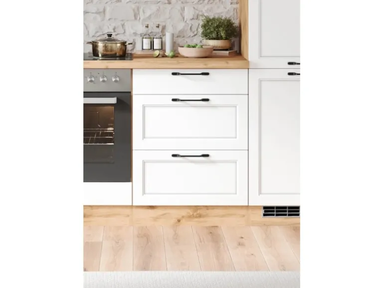 Held Küchen Unterschrank Kempten 60 cm Weiß/Wotan 2 Türen