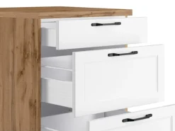 Held Küchen Unterschrank Kempten 60 cm Weiß/Wotan 2 Türen