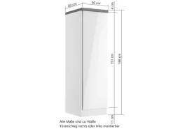 Held Küchen Vorratsschrank Gera 50 cm Weiß/Wotan