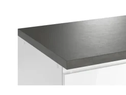 Held Küchen Winkelküche Gera 240 cm Weiß/Beton ohne E-Geräte