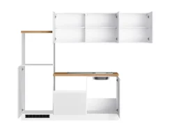 Held Küchen Winkelküche Gera 240 cm Weiß/Wotan ohne E-Geräte /autark