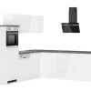 Held Küchen Winkelküche Gera 240 cm Weiß/Beton mit E-Geräten /autark Induktion