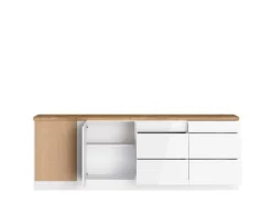 Held Küchen Winkelküche Gera 300 cm Weiß/Wotan ohne E-Geräte