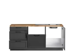 Held Küchen Winkelküche Kempten 360 cm ohne E-Geräte Graphit/Grau