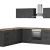 Held Küchen Winkelküche Kempten 240 cm mit E-Geräten Graphit/Grau