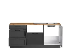 Held Küchen Winkelküche Kempten 420 cm Grau/Graphit ohne E-Geräte