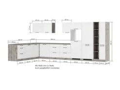 Held Küchen Winkelküche Kempten 420 cm Grau/Graphit ohne E-Geräte