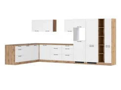 Held Küchen Winkelküche Kempten 420 cm Weiß/Wotan ohne E-Geräte