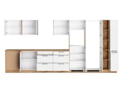 Held Küchen Winkelküche Kempten 420 cm Weiß/Wotan ohne E-Geräte