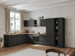 Held Küchen Winkelküche Kempten 360 cm mit E-Geräten Graphit/Grau