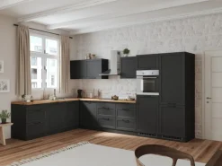 Held Küchen Winkelküche Kempten 360 cm Grau/Graphit ohne E-Geräte