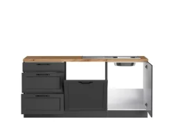 Held Küchen Winkelküche Kempten 360 cm Grau/Graphit ohne E-Geräte