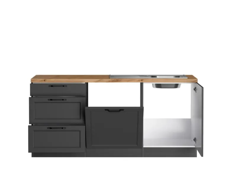 Held Küchen Winkelküche Kempten 300 cm ohne E-Geräte Graphit/Grau