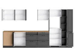 Held Küchen Winkelküche Kempten 360 cm Grau/Graphit ohne E-Geräte /autark