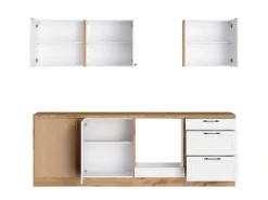 Held Küchen Winkelküche Kempten 240 cm ohne E-Geräte Wotan/Weiß