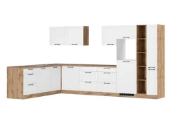 Held Küchen Winkelküche Kempten 360 cm Weiß/Wotan ohne E-Geräte /autark