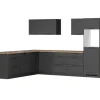 Held Küchen Winkelküche Kempten 300 cm Grau/Graphit ohne E-Geräte /autark