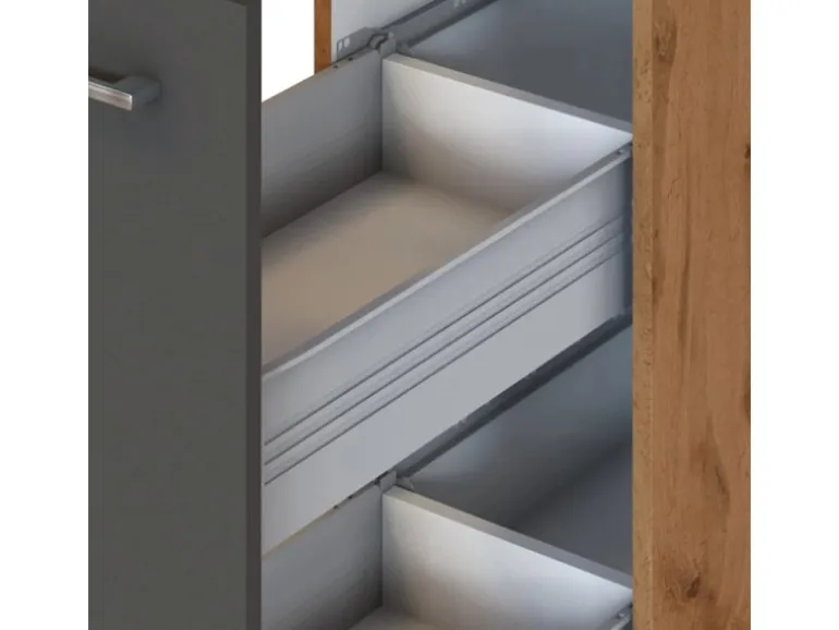 Held Möbel Apothekerschrank Sorrento 30x200x60cm 2 Auszüge Ant.-Wotan