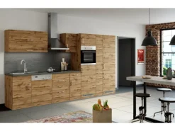 Held Möbel Apothekerschrank Sorrento 30x200x60cm 2 Auszüge Wotaneiche