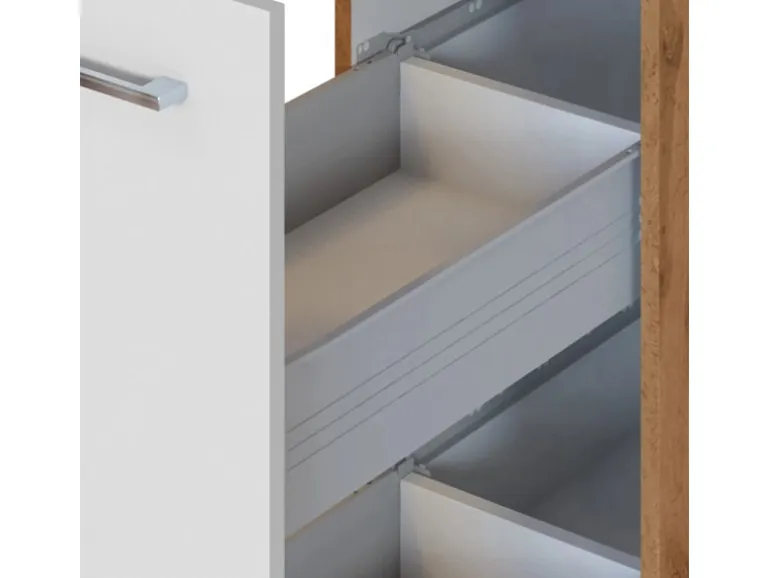 Held Möbel Apothekerschrank Sorrento 30x200x60cm 2 Auszüge Weiß-Wotan.