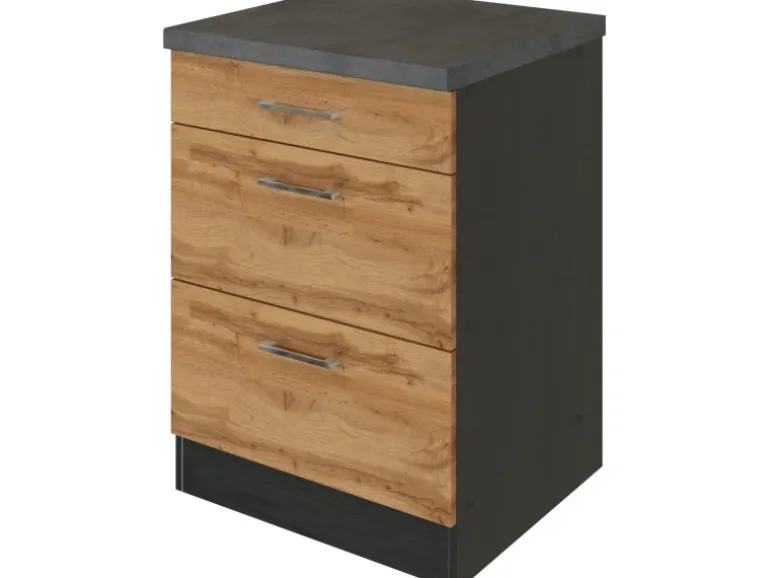 Held Möbel Küchen-Auszugsschrank Sorrento 50x85x60cm 2 Ausz. Wotan.-Grafit