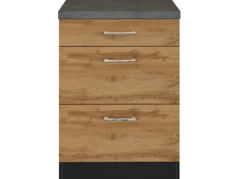 Held Möbel Küchen-Auszugsschrank Sorrento 50x85x60cm 2 Ausz. Wotan.-Grafit