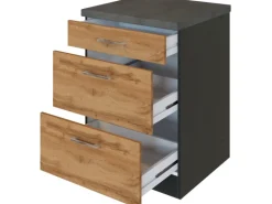 Held Möbel Küchen-Auszugsschrank Sorrento 50x85x60cm 2 Ausz. Wotan.-Grafit