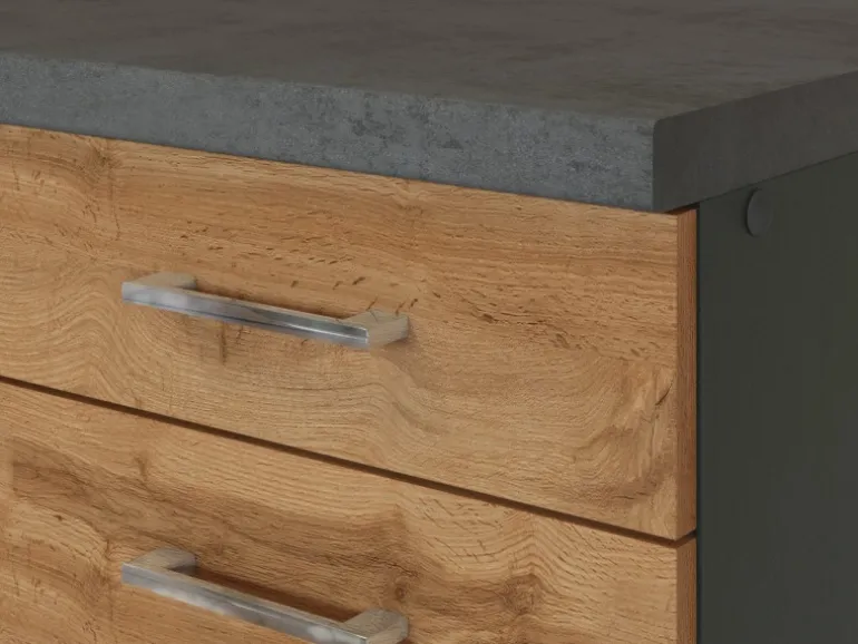 Held Möbel Küchen-Auszugsschrank Sorrento 50x85x60cm 2 Ausz. Wotan.-Grafit