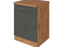 Held Möbel Küchen-Auszugsschrank Sorrento 50x85x60cm  2 Ausz. Anthr.-Wotan.