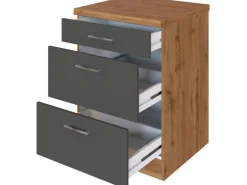Held Möbel Küchen-Auszugsschrank Sorrento 50x85x60cm 2 Ausz. Anthr.-Wotan.