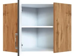 Held Möbel Küchen-Eck-Hängeschrank Sorrento BxHxT 60x57x60cm Anthra.-WotanEiche