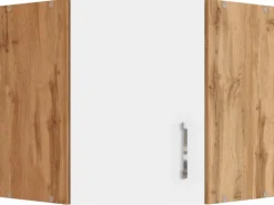 Held Möbel Küchen-Eck-Hängeschrank Sorrento BxHxT 60cmx57cmx60cm Weiß-WotanEiche