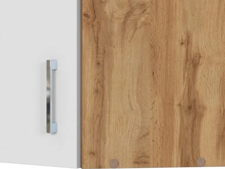 Held Möbel Küchen-Eck-Hängeschrank Sorrento BxHxT 60cmx57cmx60cm Weiß-WotanEiche