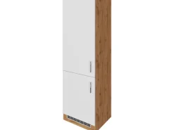 Held Möbel Küchen-Gefrierschrankumbau Sorrento 60x200x60 cm Weiß-WotanEiche