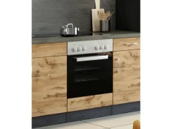 Held Möbel Küchen-Herdumbau Sorrento 60x85x60cm Nische f. Ofen WotanEiche-Grafit
