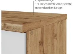 Held Möbel Küchen-Herdumbau Sorrento 60x85xT60cm Nische f. Ofen Weiß-WotanEiche