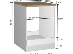 Held Möbel Küchen-Herdumbauschrank Mailand 60 cm Hochglanz Graphit/Graphit