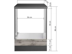 Held Möbel Küchen-Herdumbauschrank Turin 60 cm Wotaneiche/Graphit
