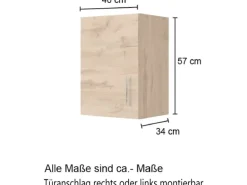 Held Möbel Küchen-Hängeschrank Sorrento BxHxT 40x57x34cm WotanEiche-WotanEiche