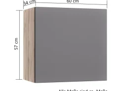 Held Möbel Küchen-Hängeschrank Turin 60 cm Graphit/Wotaneiche