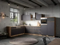 Held Möbel Küchen-Hängeschrank Turin 60 cm Graphit/Wotaneiche