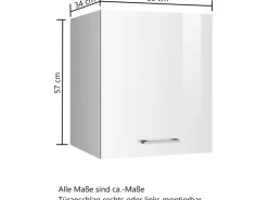 Held Möbel Küchen-Hängeschrank Mailand 50 cm Hochglanz Graphit/Graphit