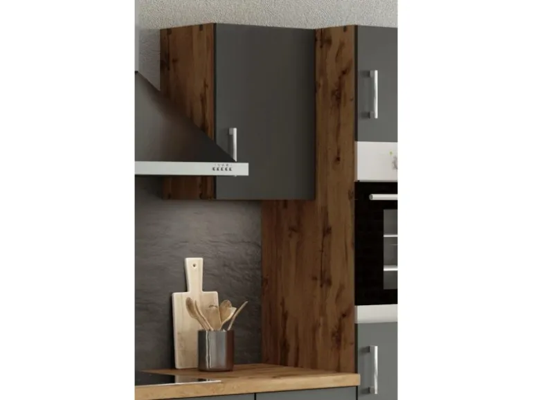Held Möbel Küchen-Hängeschrank Sorrento BxHxT 40x57x34cm Anthrazit-Wotaneiche