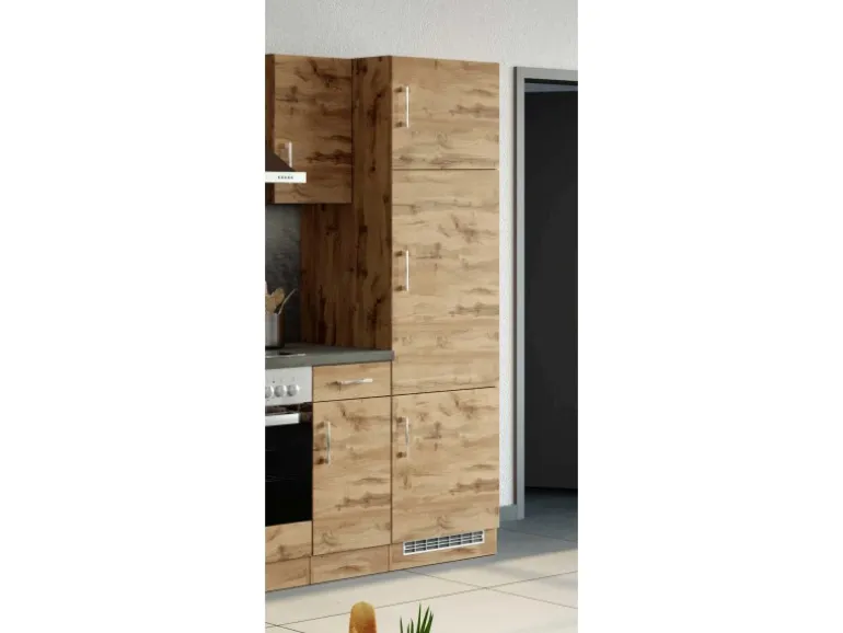 Held Möbel Küchen-Kühlschrankumbau Sorrento B60 x H200 x T60cm Nische Wotaneiche